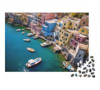 Procida Island Jigsaw Puzzles Marina Corricella Challenge Toy Educational Games Home Decoration for Adults& Teenager Age 14 Years Up 1000pcs (75x50cm)