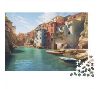 Procida Island Jigsaw Puzzles Marina Corricella Challenge Toy Educational Games Home Decoration for Adults& Teenager Age 14 Years Up 1000pcs (75x50cm)