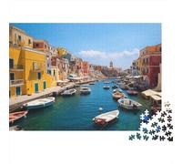 Procida Island Jigsaw Puzzles Marina Corricella Challenge Toy Educational Games Home Decoration for Adults& Teenager Age 14 Years Up 1000pcs (75x50cm)