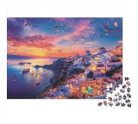 Procida Island,Puzzles Marina Corricella Gemusterte Nachhaltige Puzzles Für Erwachsene Hochwertige Holzspielpuzzles 1000pcs (75x50cm)