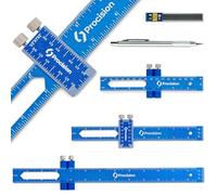 Procision Precise and Efficient Woodworking Ruler - Woodworking Pocket Ruler with a Wider 2" Sliding Attachment - Slide Rule with Curved Notch for Accurate 5" Measurements - Set of 3, Pencil Included