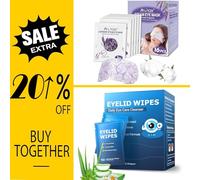 ProCIV 16 PCS Lavender Steam Eye Mask for Dry Eyes & 60 PCS Tea Tree Oil Eyelid Wipes for Blepharitis, Dry, Itchy & Stye Eyes, Instant Relief for Office, Travel Essentials for Women and Men