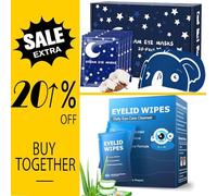 ProCIV 20 PCS Lavender Steam Eye Mask for Dry Eyes & 60 PCS Tea Tree Oil Eyelid Wipes for Blepharitis, Dry, Itchy & Stye Eyes, Instant Relief for Office, Travel Essentials for Women and Men