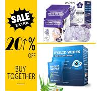 ProCIV 30 PCS Lavender Steam Eye Mask for Dry Eyes & 60 PCS Tea Tree Oil Eyelid Wipes for Blepharitis, Dry, Itchy & Stye Eyes, Instant Relief for Office, Travel Essentials for Women and Men