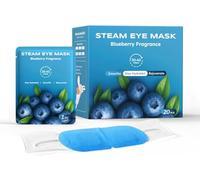 ProCIV New Steam Eye Mask 20 Packs Blueberry Warming Eye Masks Eucalyptus Fiber Self Heating Eye Mask Disposable Sleep Mask for Dry Eyes, Plane Travel Essentials, Sleep Gift Set for Everyone
