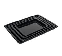ProCook Enamel Baking Tray Set - 4 Piece, 26x19.5x2.5cm, 31x23.5x2.5cm, 36x27x2.5cm, 41x31x2.5cm, Black Carbon Steel Non Stick Oven Tin Pans - Scratch Resistant Bakeware