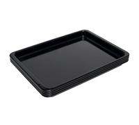 ProCook Enamel Baking Tray Set - 4 Piece, Black Carbon Steel Non Stick Oven Tin Pans, 36 x 27 x 2.5cm - Scratch Resistant Bakeware