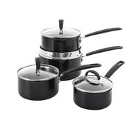 ProCook Gourmet Saucepan Set with Stay Cool Handles Ceramic Non Stick Coating Induction & Oven Safe Pans Cooking Pots - 4 Piece, 14/16/18/20 cm, /1.6/2.3/3.1 L