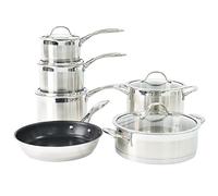 ProCook Professional 18/10 Stainless Steel Cookware Set - 6 Piece, 14/16/18/20/24 cm, Non Stick Pots with Lids - Induction Compatible Cooking Pans