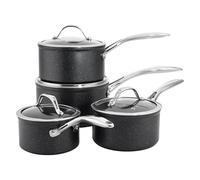 ProCook Professional Granite Saucepan Set with Heat Resistant Handles Non Stick Induction & Oven Safe Cooking Pots - 4 Piece, 14/16/18/20 cm