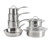 ProCook Professional Stainless Steel Cookware Set Uncoated Induction & Oven Safe Pans Cooking Pots - 6 Piece, 14/16/18/20/24/24 cm