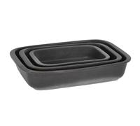 ProCook Reactive Charcoal Grey Stoneware Oven Dish Set Dishwasher, Microwave & Freezer Safe Baking Pans - 3 Piece, 21.5/28/33.5 cm