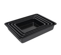 ProCook Roasting Tin Set - 4 Piece, 26 x 19.5 x 5cm, 31 x 23 x 5.5cm, 36 x 27 x 6.5cm, 41 x 31 x 7cm, Black Carbon Steel Non Stick Oven Baking Pans - Durable Heavy Duty Cookware