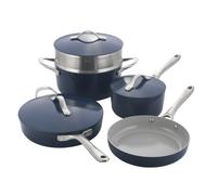 ProCook Soho Blue Induction Pan Set Non Stick Ceramic Coating Stylish Cookware Modern Cooking Pots - 5 Piece, 18/24/26 cm