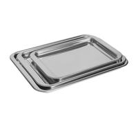 ProCook Stainless Steel Baking Tray Heavy Gauge Buckle Resistant Cooking Oven Trays Dishwasher Safe Sheet Pan - 3 Piece, 24x36x2 cm, 28.5x41x2 cm, 32x43x2 cm