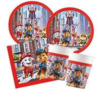 Procos 10209576 S Paw Patrol The Movie Party Set, 52-Piece Set, Plates, 16 Cups, 20 Napkins, Disposable Tableware, Party Tableware, Table Decoration, Multicoloured