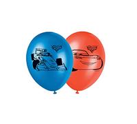 Procos 84876 Balloons Cars, Pack of 8, Diameter 21 cm, Printed, Red, Blue, Latex Balloons, Birthday, Decoration