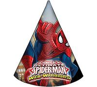 Procos 85166 Paper Hats - Ultimate Spider Man Web Warriors, 6 Pieces, Red/Blue/Blue
