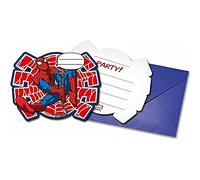 Procos -86674 Invitations With Envelope Ultimate Spider Man Power, Blue/Red (Ciao Srl 86674)