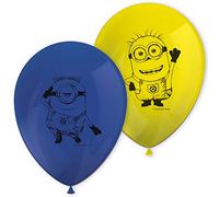 Procos 87185 - Balloons Minions, Pack of 8, Diameter 21 cm, Printed, Yellow, Blue, Latex Balloons, Birthday, Decoration