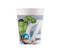 Procos 91904 Marvel Avengers Fight Mugs, 200 ml, Compostable, Pack of 8, Superheroes Table Decoration, Children's Birthday, Barbecue Party, Theme Party