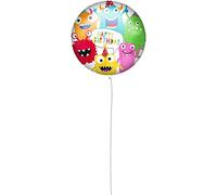 Procos 92429 Foil Balloon Happy Birthday Monster Size 46 cm Helium Balloon Birthday Decoration Gift