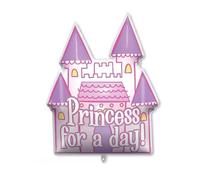 Procos 92442 Foil Balloon Princess for a Day Size 96 cm Princess Castle Helium Balloon Birthday Decoration Gift