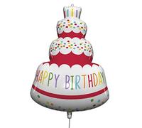Procos 92446 Foil Balloon - Happy Birthday Cake Size 96 cm Helium Balloon Decoration Gift