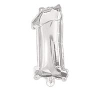 Procos 92467 Foil Balloon Number Silver Size 95 cm Helium Number Balloon Birthday Decoration Anniversary Party
