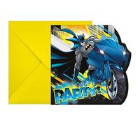 Procos 93358 Invitations and Envelopes, FSC® Mix, Batman Motif, Children's Birthday Party