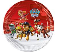 Procos 93435 Paw Patrol Ready for Action Party Plates Size 23 cm Pack of 8 Disposable Paper Plates Children's Birthday Party Tableware FSC® Mix