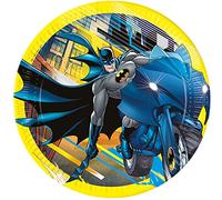 Procos 93452 Batman Party Plates Size 23 cm Pack of 8 Disposable Paper Plates Children's Birthday Party Tableware FSC® Mix