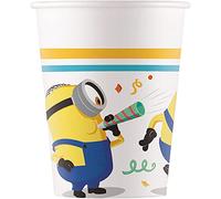 Procos 93512 Party Cups Minions Rise of Green Maximum Capacity 200 ml Pack of 8 Disposable Paper Cups for Children's Birthday Party Tableware FSC® Mix