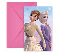 Procos 94057 - Invitations Frozen 2 Wind Spirit, FSC® Mix, 6 Pieces with Envelope, Birthday, Theme Party