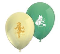 Procos 98438 Winnie The Pooh Tigger Balloons, Pack of 8, Diameter 21 cm, Printed, Green, Yellow, Latex Balloons, Birthday, Decoration