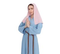 PROCOS Biblical Peasant Costume Peasant Virgin Mary Blue Dress Robe for Womens With Purple Veil Medieval Costume, Blue, Medium