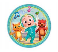 Procos - CoComelon FSC Paper Plates (Ø23 cm), 8 Pieces 22-24 cm, Multicoloured, 93454