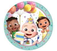 Procos Cocomelon Party Plates Size 23 cm Pack of 8 Disposable Paper Plates Children's Birthday Party Tableware FSC® Mix