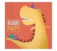 Procos Dinosaur Napkins (Pack Of 20) Red/yellow (One Size)