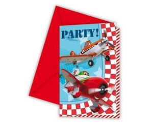 Procos Disney Pixar Planes 12 Piece Invitations Set for Kids Birthday Party Including 6 Envelopes