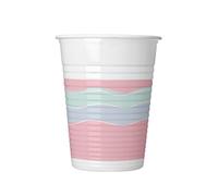 Procos Elegant Wave Pattern Party Cup (Pack Of 8) Pink/white/blue (One Size)