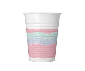 Procos Elegant Wave Pattern Party Cup (Pack Of 8) Pink/white/blue (One Size)