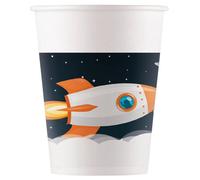 Procos Featuring An Astronaut Party Cup (Pack Of 8) White/black (One Size)