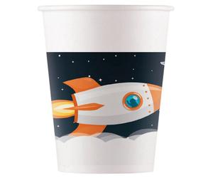 Procos Featuring An Astronaut Party Cup (Pack Of 8) White/black (One Size)