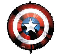Procos - Inflatable Foil Balloon Avengers Captain America Shield Diameter Approx. 46 cm, Helium, Air, Balloon, Birthday, Gift