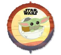Procos - Inflatable Foil Balloon Star Wars Grogu Baby Yoda Diameter Approx. 46 cm, Helium, Air, Balloon, Birthday, Gift