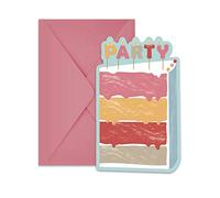 Procos - Invitations with Envelope Birthday Cake, Multicolor, 5PR89349