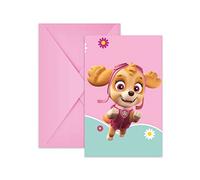 Procos - Invitations with Paw Patrol Skye & Everest Envelope in FSC Paper, 6 Pieces, PR94107