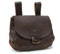 PROCOS Medieval Waist Pack Vintage Belt Pouch Waist Bag LARP Renaissance Costume Accessories for Women Men, Coffee, 7 inches or approximately 17.5 cm, Medieval