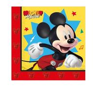 Procos Mickey Mouse Napkins, 33 x 33 cm, 2-Ply, Pack of 20, FSC, Birthday, Theme Party